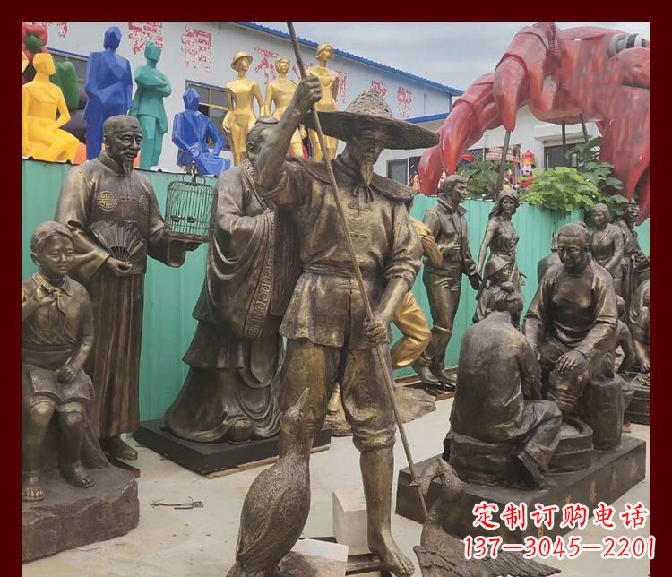 宜宾新中式鸬鹚铜雕塑