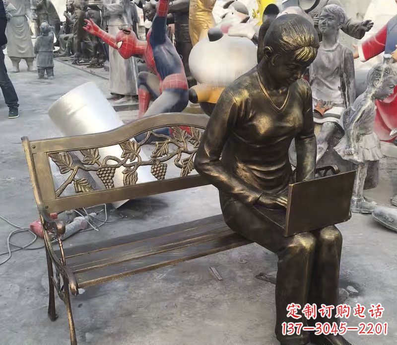 宜宾中领雕塑推出优雅可爱的女孩铜雕