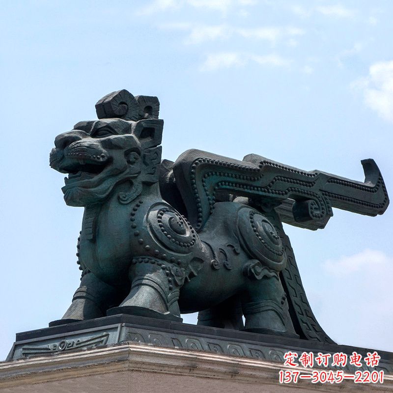 宜宾中领雕塑-铜制獬豸雕塑