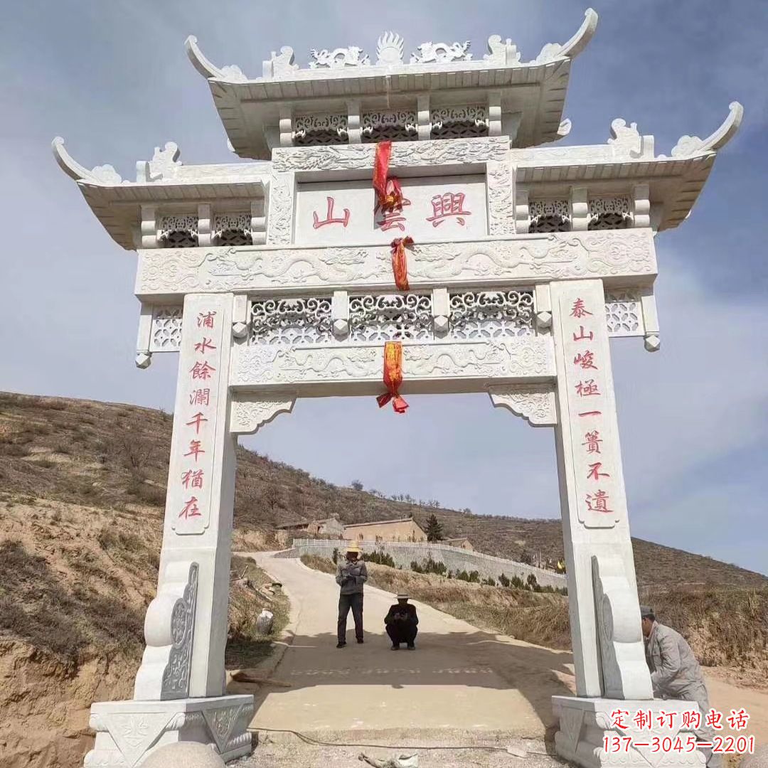 宜宾传统玉石牌楼雕塑