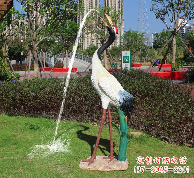 宜宾精美雕塑仿真仙鹤动物雕塑