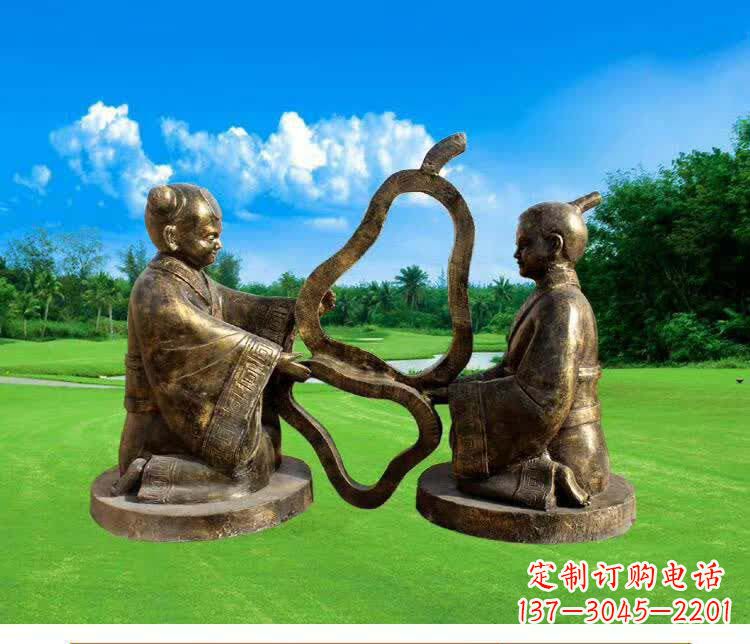 宜宾精美古代孔融让梨人物铜雕