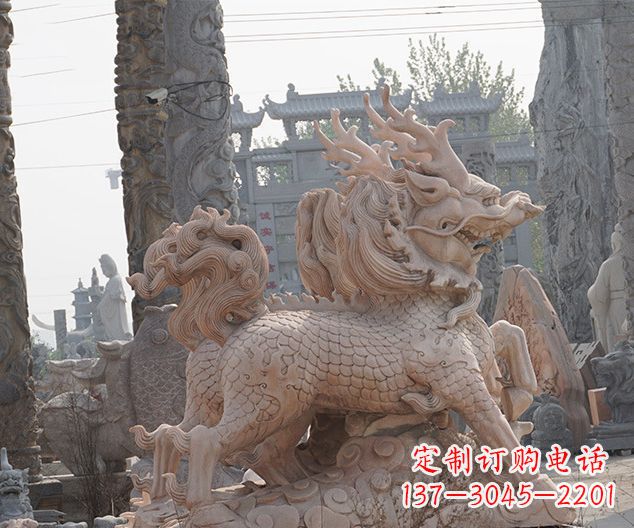 宜宾中领雕塑:古典麒麟石雕,美丽传承