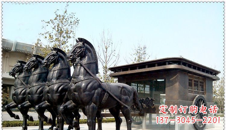 宜宾传统古典马车铜雕塑