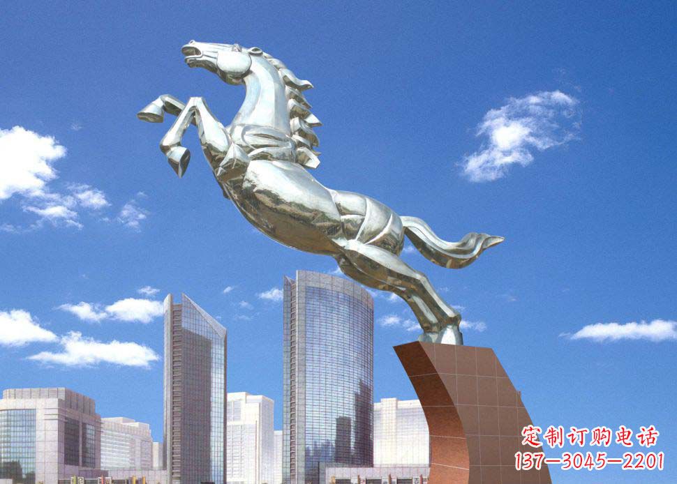 宜宾全新不锈钢奔马雕塑