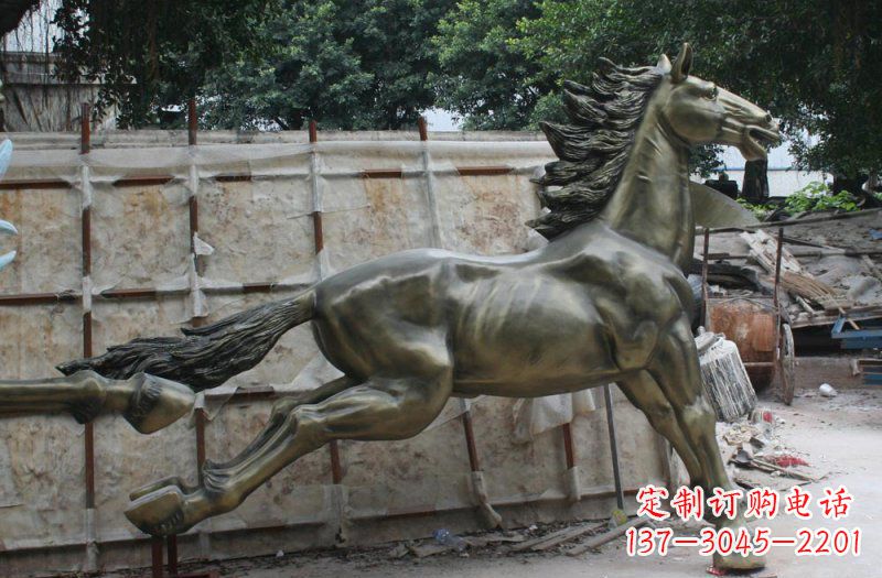 宜宾广场奔马动物铜雕 (2)