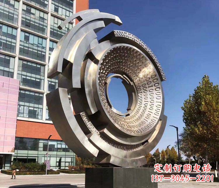 宜宾广场不锈钢齿轮雕塑1