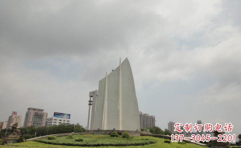 宜宾广场不锈钢抽象船帆雕塑 (2)