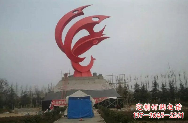 宜宾广场不锈钢凤凰雕塑222