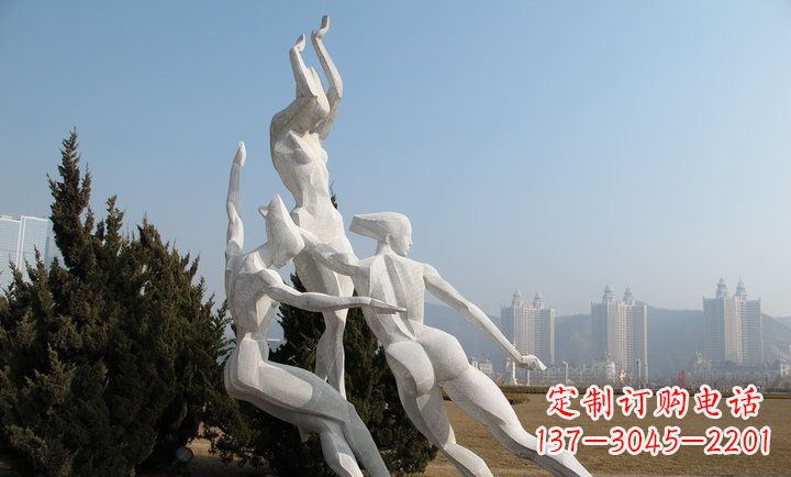 宜宾广场不锈钢滑冰的女孩雕塑
