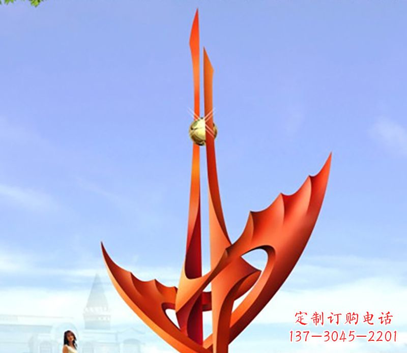 宜宾不锈钢火炬抽象雕塑