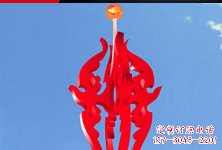 宜宾广场不锈钢火苗景观雕塑1