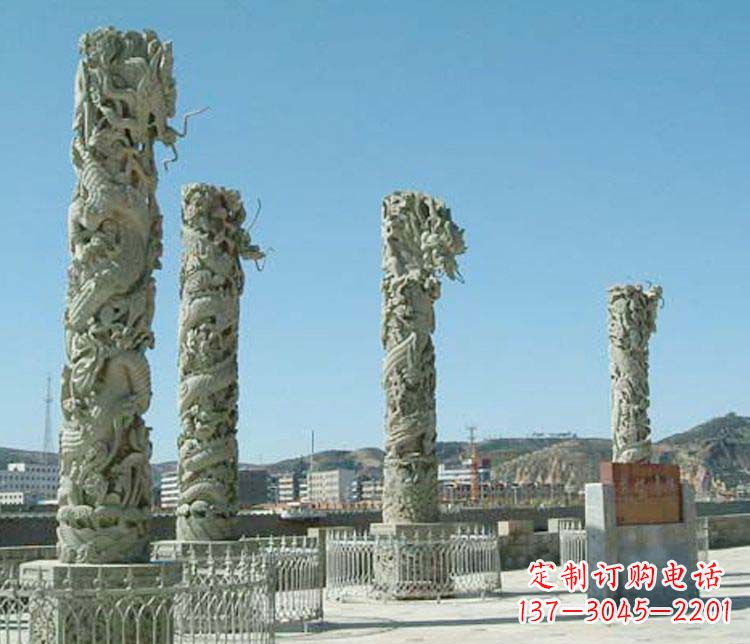 宜宾中领雕塑的大理石盘龙柱景观石雕