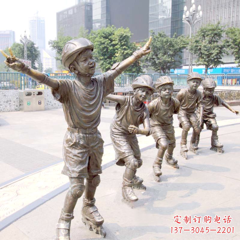 宜宾精致巧雕的滑旱冰小孩雕塑