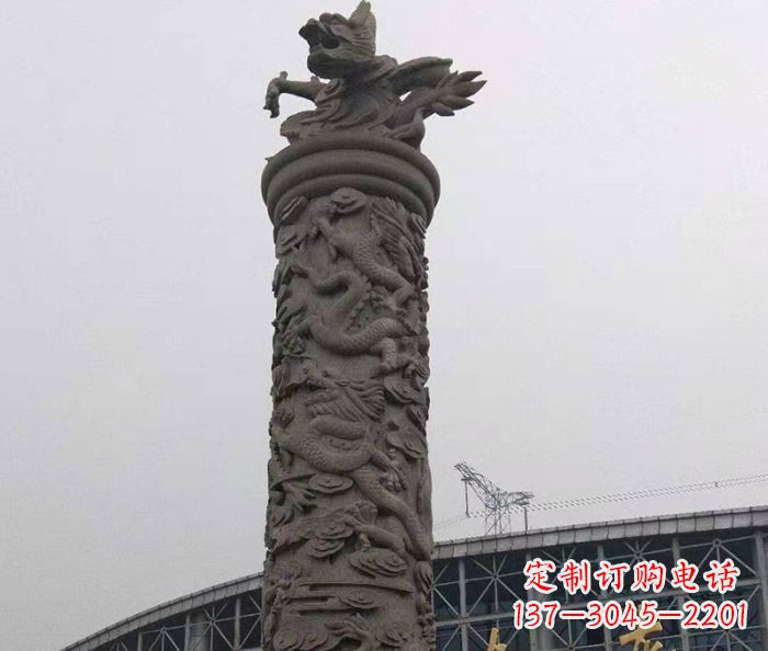 宜宾中领雕塑|仿古盘龙柱石雕