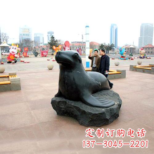 宜宾海豹石雕塑,精美纯手工制作