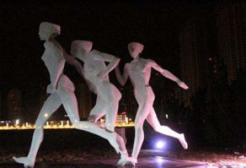 宜宾优雅靓丽的女性不锈钢跑步雕塑