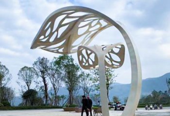 宜宾精致的不锈钢树叶雕塑
