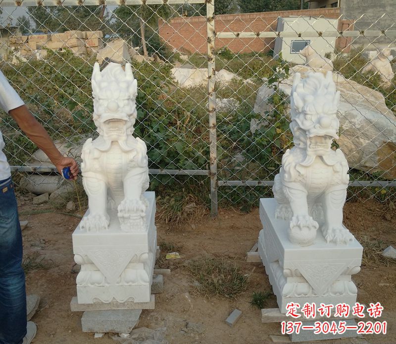 宜宾中领雕塑汉白玉麒麟招财石雕