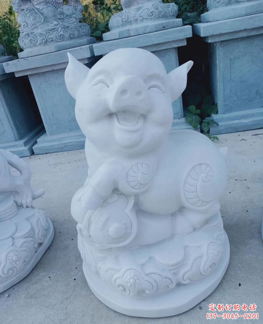 宜宾领雕塑--汉白玉公园动物十二生肖石雕