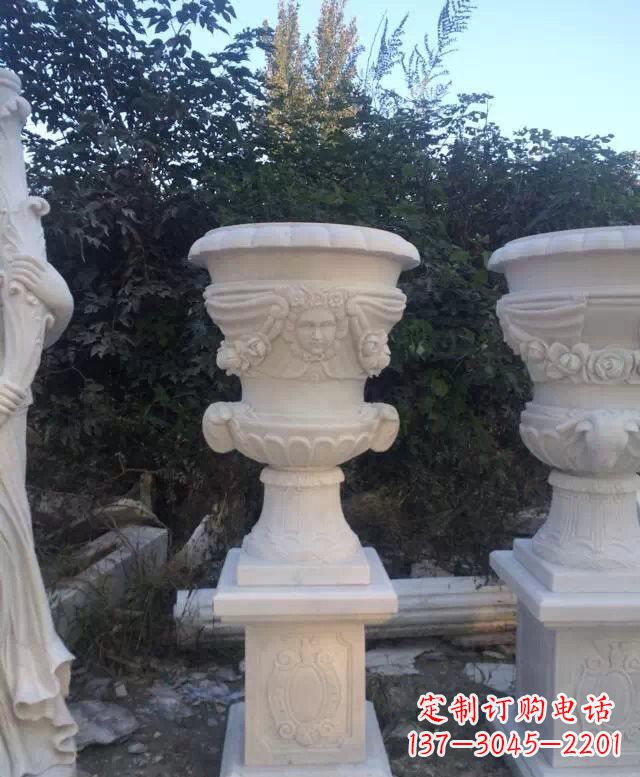 宜宾汉白玉艺术雕塑花盆