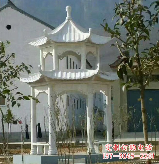 宜宾汉白玉凉亭雕塑,为您打造完美的艺术空间