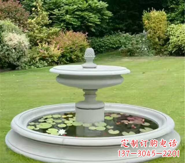 宜宾汉白玉双层喷泉雕塑