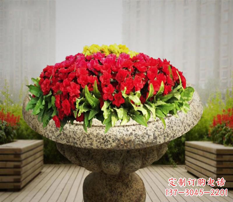 宜宾花岗岩小区景观花盆雕塑:精美艺术设计