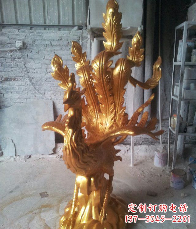 宜宾金凤凰玻璃钢仿铜动物雕塑─让美丽无限盛开