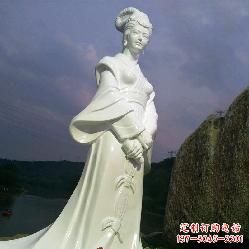 宜宾景区历史名人古代著名美女西施汉白玉石雕像