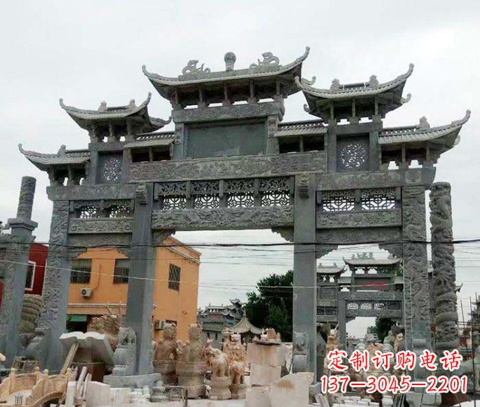 宜宾石雕牌坊,精致雕塑让你完美点缀