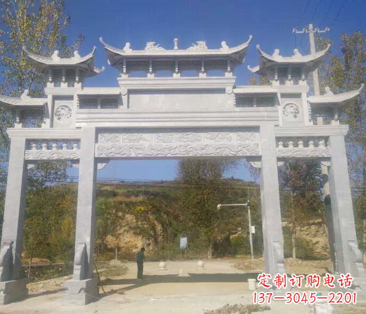 宜宾中领雕塑:精雕制作仿古石牌坊石雕