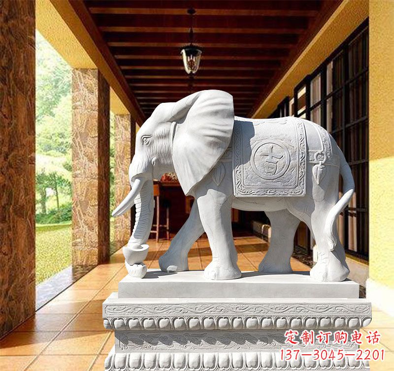 宜宾刻绘大象石雕