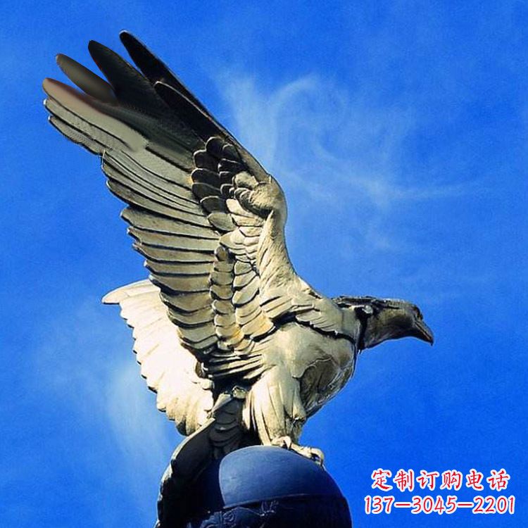 宜宾唯美老鹰玻璃钢仿铜雕塑玻璃钢雕塑以其简约…