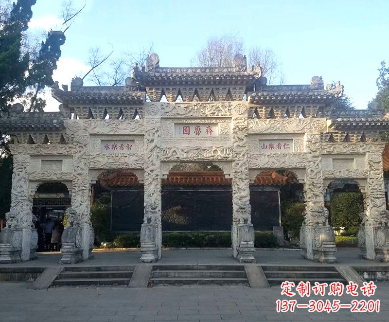 宜宾传承石雕牌坊楼,领雕塑带来您极致定制
