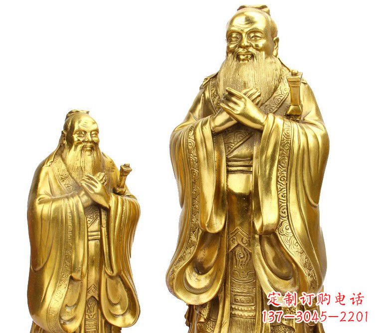 宜宾鎏金孔子铜雕像