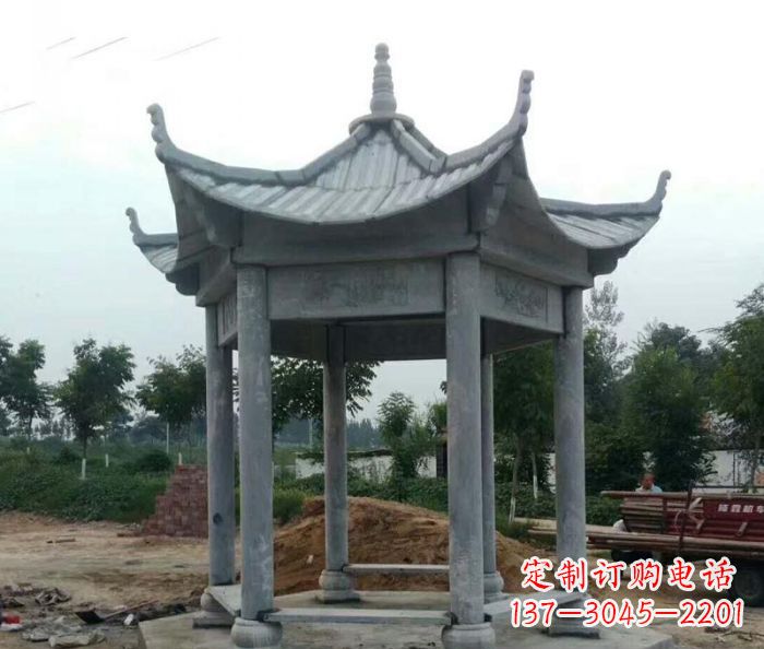 宜宾六角石雕凉亭 (4)