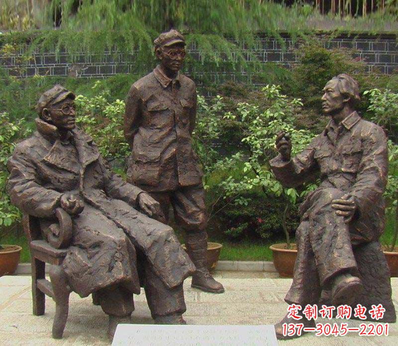 宜宾精美手工雕刻的刘伯承—毛泽东雕像