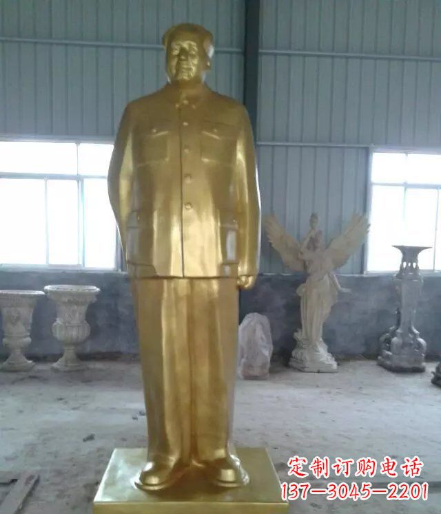 宜宾优雅的毛主席玻璃钢仿铜人物雕塑