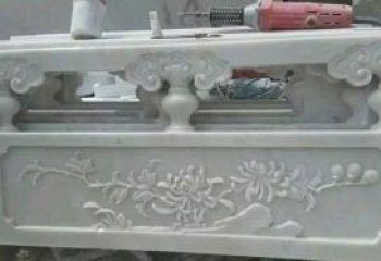 宜宾汉白玉花朵浮雕栏板，精致深具视觉立体感