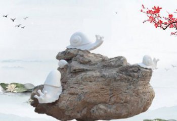 宜宾高雅而令人惊叹的汉白玉蜗牛雕塑