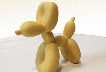 宜宾黄色不锈钢雕塑狗，展现场面气势