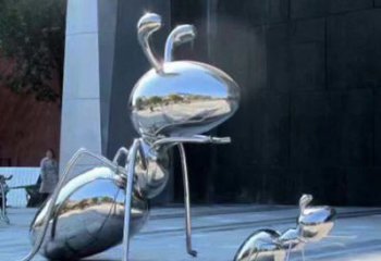 宜宾不锈钢蚂蚁雕塑，抛光镜面，精致精美