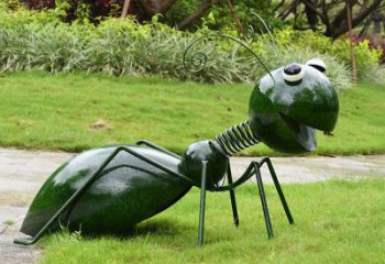 宜宾绿色落尾蚂蚁不锈钢摆件雕塑：精致的小动物艺术作品