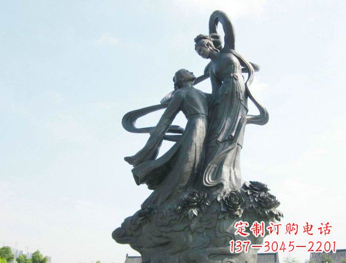 宜宾铸就爱情经典,中领雕塑定制牛郎织女广场雕塑