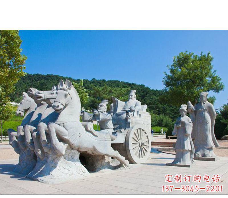 宜宾秦始皇坐马车石雕悉心打造雕塑艺术之精髓