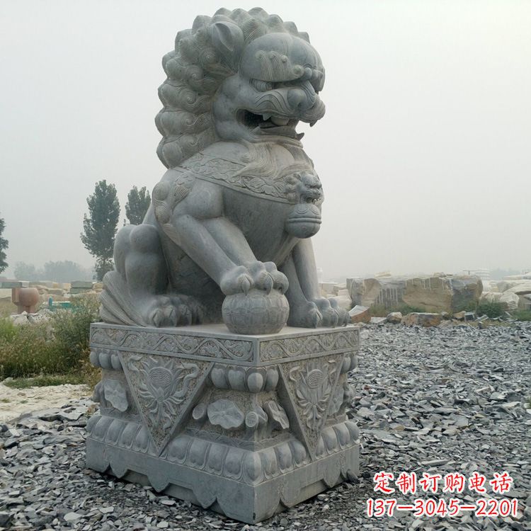 宜宾青石北京狮子雕塑,雕刻传承千古之魅力