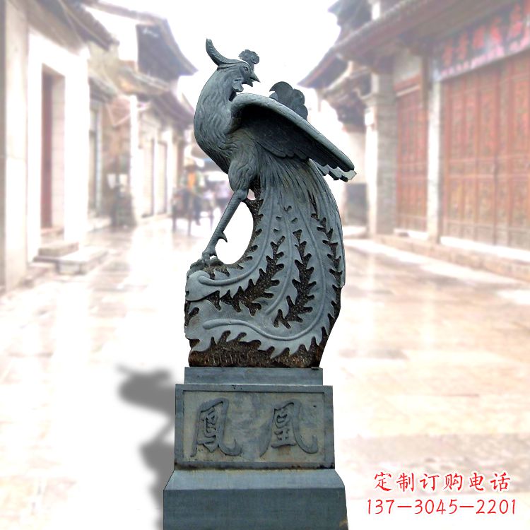 宜宾青石仿古凤凰雕塑