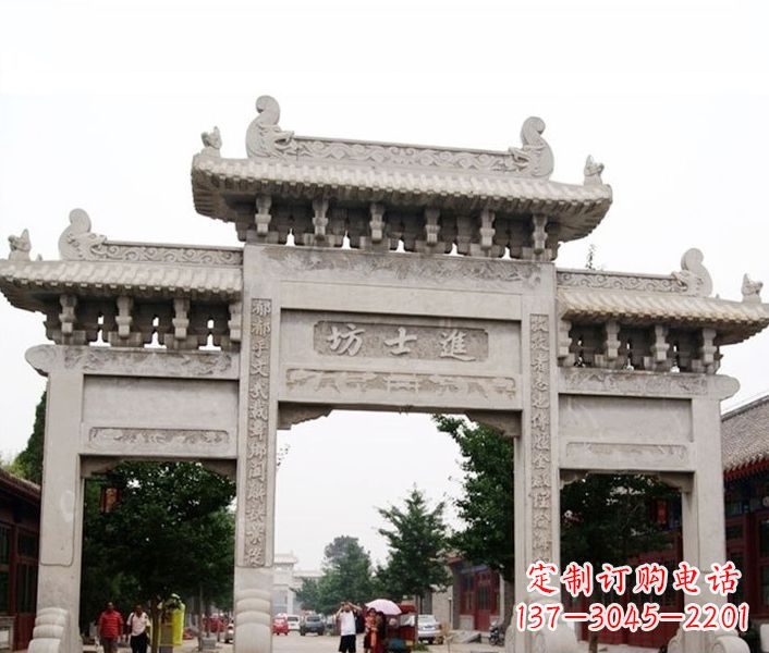 宜宾艺术匠心打造的石雕牌坊