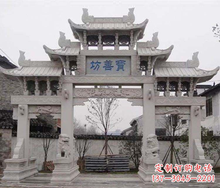 宜宾领雕塑:精美石牌坊石雕艺术品